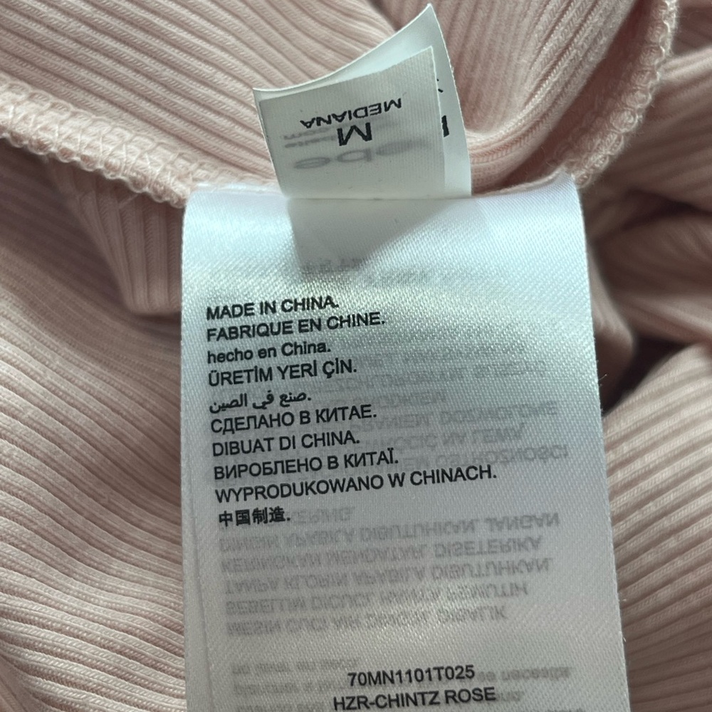 Bebe Y2K Rhinestone Logo Cutout Bodycon Midi Dress Blush Pink Ribbed Size M - Picture 11 of 11
